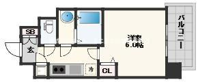 大阪市東成区東中本２丁目の賃貸マンションの間取り