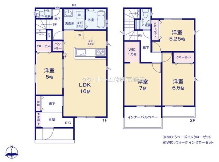 玉村町下新田3期（全2棟）1号棟の間取り