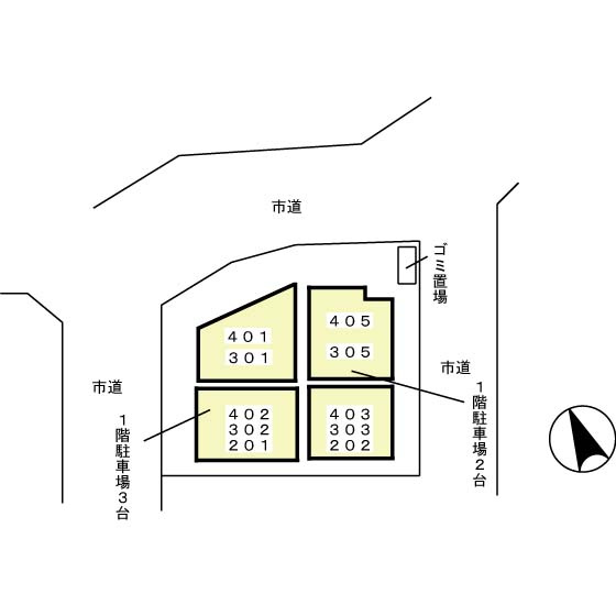 フラッツ・シゲの区画図