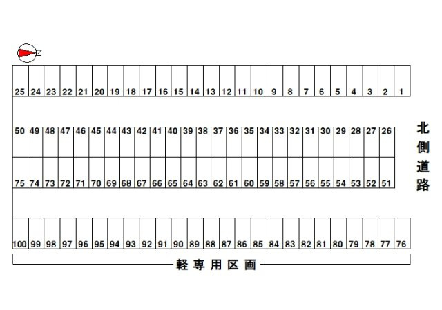 大安寺モータープールの区画図