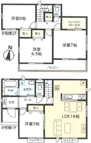 つくばみらい市伊奈東41番　新築戸建て　B号棟の間取り|間取り図です♪
実際の空間の広さや陽当たり、風通しなどは現地でご確認できます♪