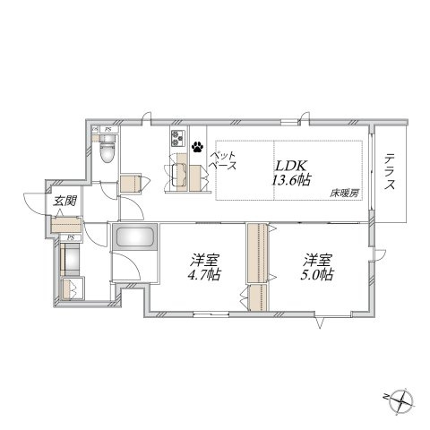 （仮称）西大井５丁目メゾンの間取り|★リビング床暖房あり★
