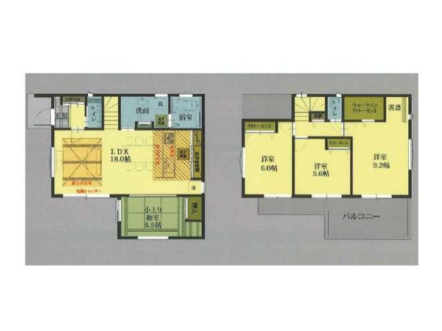 【間取り】 | 和光市新倉2丁目　新築一戸建住宅　全1棟　（成増店） | 2階の主寝室に書斎がございますので、在宅ワークや勉強スペースなどに便利です。
※図面を基に作成しています。現況と異なる場合は現況を優先いたします。
