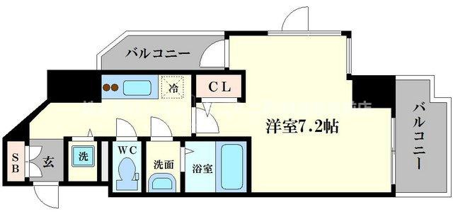 大阪市西区南堀江２丁目の賃貸マンションの間取り