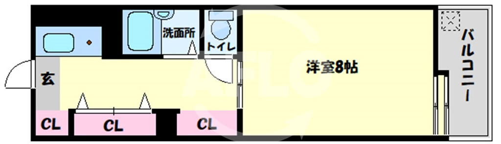 エリンデール桜川の間取り|おおきに千日前幸町サニーアパートメント　間取り