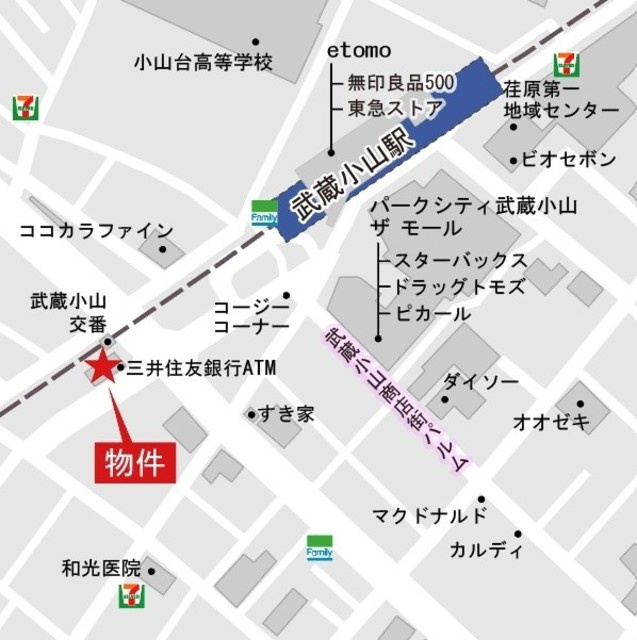 ＭＦＰＲコート武蔵小山の地図