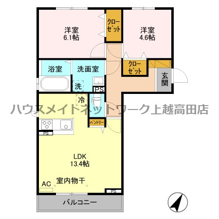 シャインピークス上越妙高 Ｂの間取り|間取図