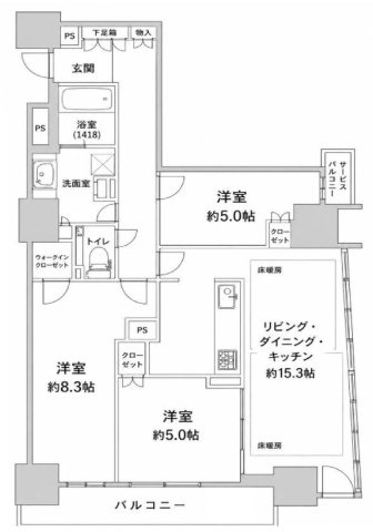 プレミストタワー靭本町（靱本町）の間取り