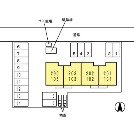 D-room二口の区画図