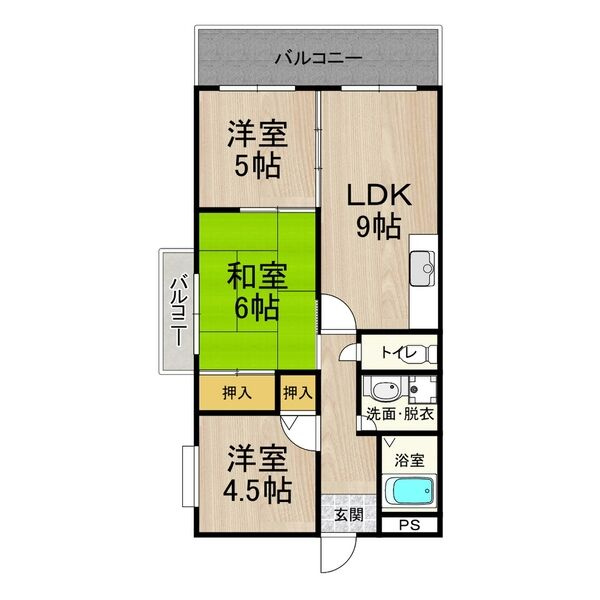 カーサフィオーレ壱番館の間取り