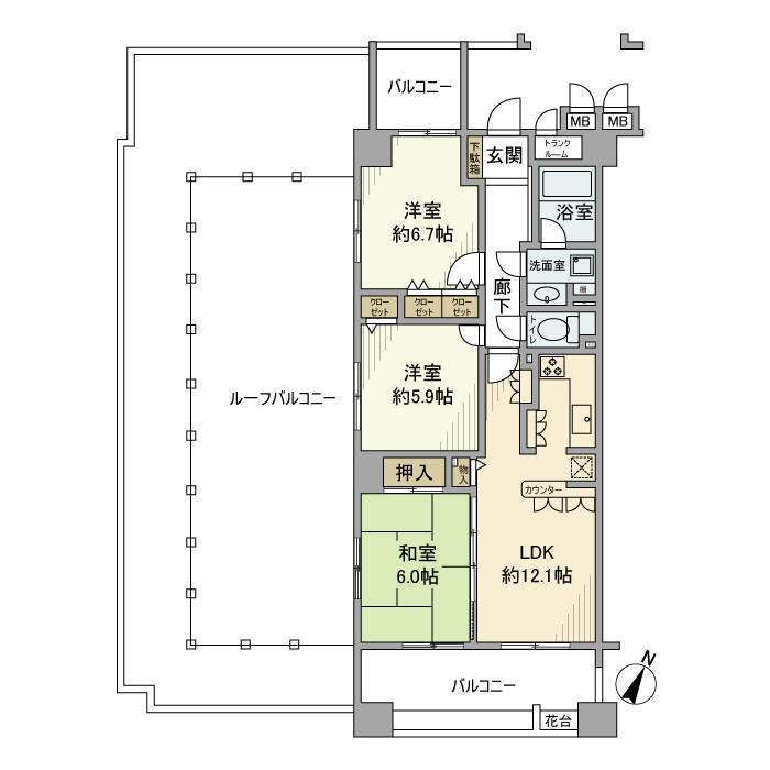 ブルーミングガーデン松戸南の間取り
