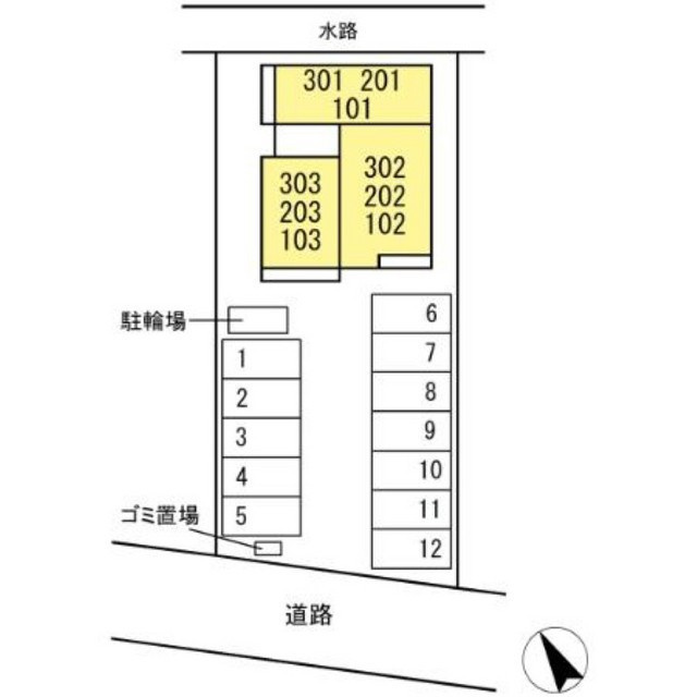 ワイズヴィラ岐南ＥＡＳＴの駐車場