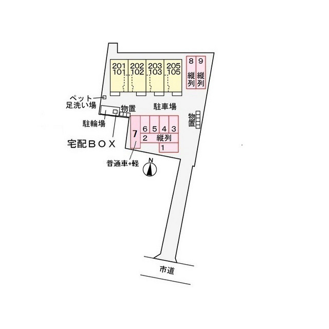各務原市川島松原町のアパートの駐車場