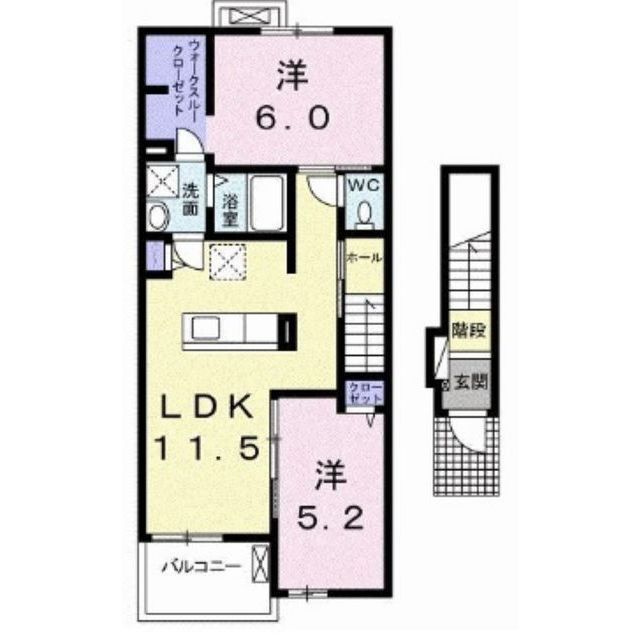 羽島郡岐南町伏屋７丁目のアパートの間取り