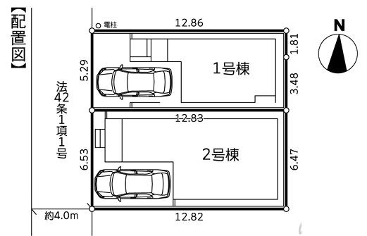 藤沢市長後新築戸建て　19期1号棟の区画図|区画図「藤沢市長後新築戸建て」