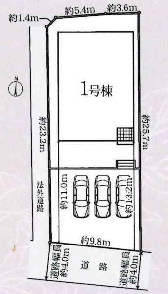 蒲郡市大塚町第14　全1棟・1号棟の区画図