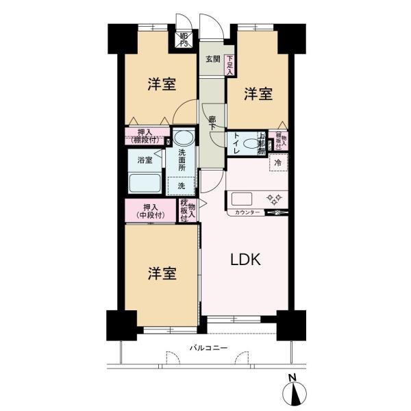 ライオンズマンションリバーサイド布施屋の間取り