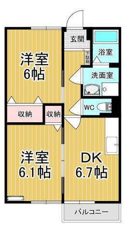 【間取り】 | グリーンガーデンⅡ | カップルさんにオススメのお部屋です♪