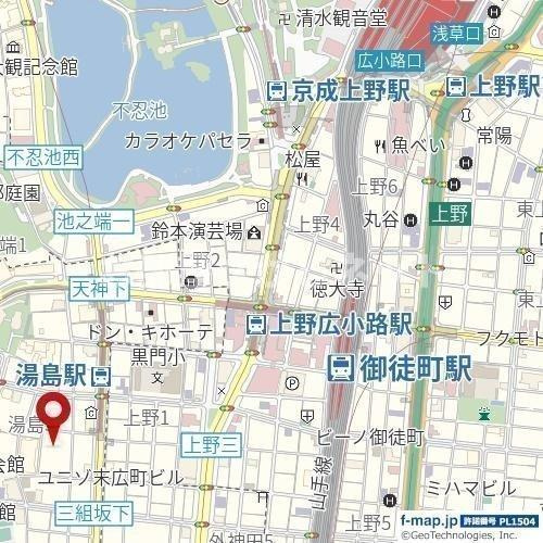 菱和パレス御茶ノ水湯島天神町【おとり物件なし】#学生・社会人にオススメ！初期費用分割払いOK！の地図