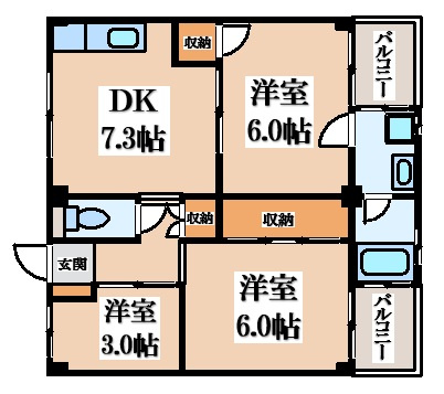 【間取り】 | ビレッジハウス私部