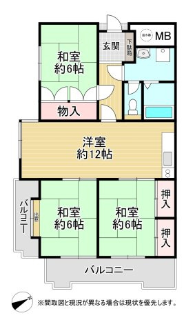 山内シャルム黄金Ⅰ（D-6）の間取り