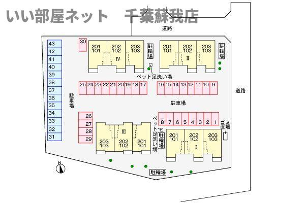 ティフォレストⅠの駐車場