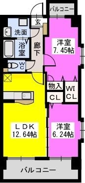 コゥジィーコート駅前通りの間取り