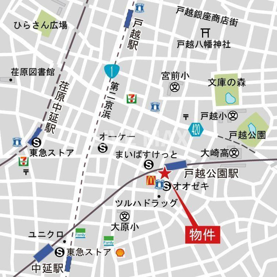 【地図】ザ・パークハウス戸越公園タワー