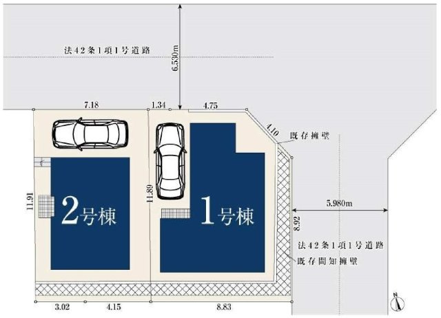 【横浜市保土ケ谷区法泉2丁目11-15全2棟新築戸建て】★仲介手数料無料★（初音が丘小学校・橘中学校）の区画図