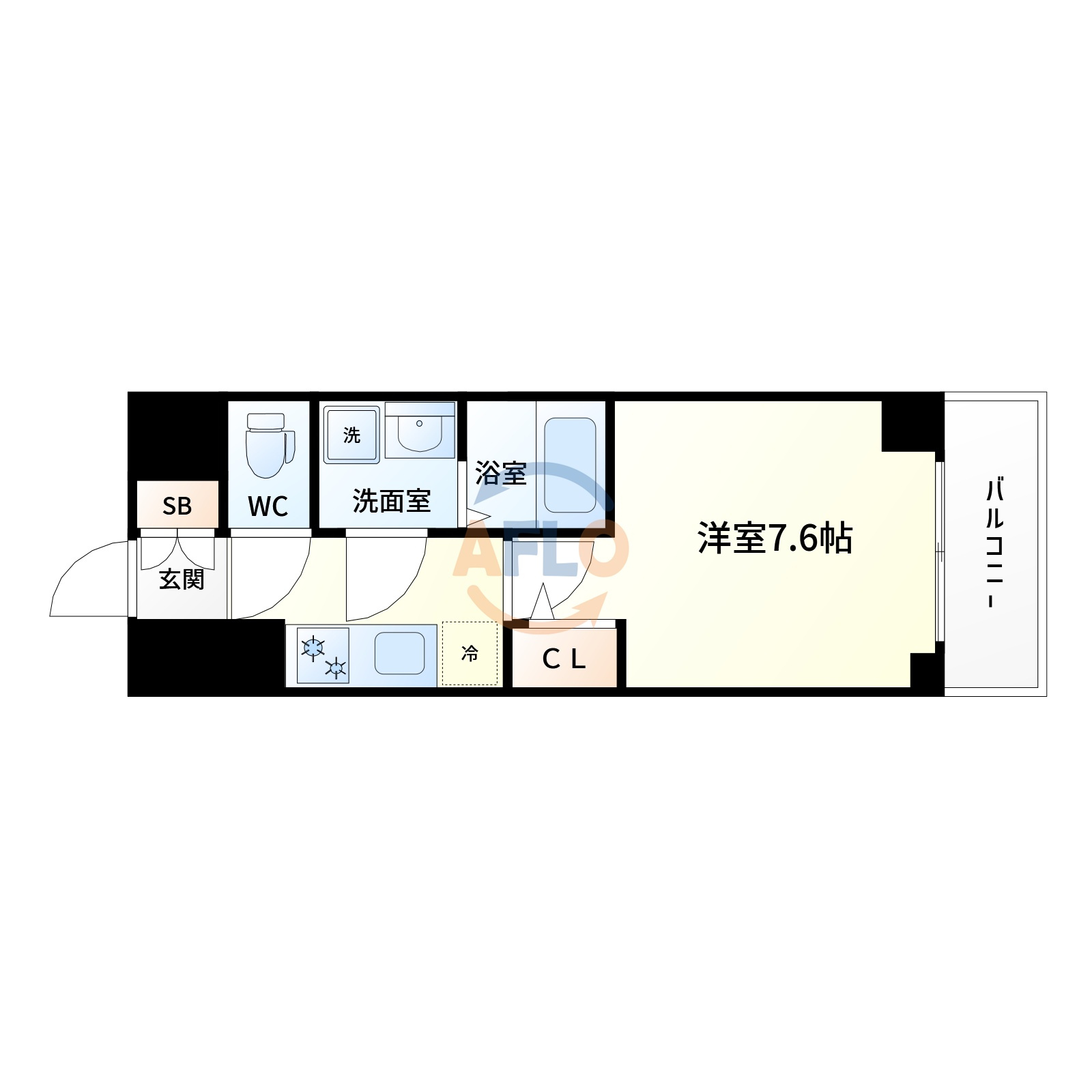 エスレジデンス江坂リブルの間取り|S-RESIDENCE江坂Lible　間取り