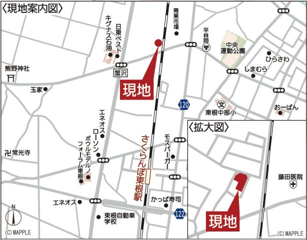 【地図】 | Cradle garden　東根市蟹沢第5　1号棟 | ★内覧予約でブランド米2kg★