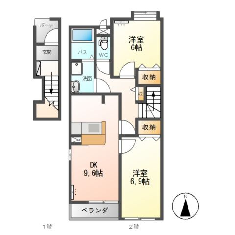 【間取り】 | グローリーⅡ　Ａ棟