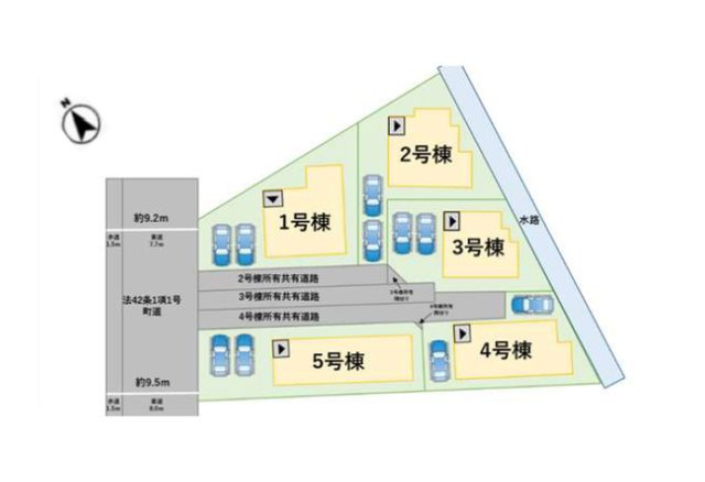 糟屋郡粕屋町内橋東1丁目第3-5棟（3号棟）の区画図|配置図（3号棟）