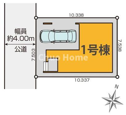 江戸川区篠崎町7丁目新築分譲住宅の区画図|【区画図】南西道路！