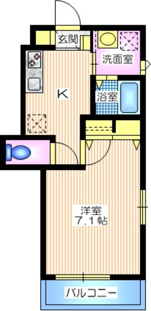 Ｌａ　Ｌｕｃｅ　の間取り|角部屋２面採光　ゆとりの１Ｋ２７．７２平米