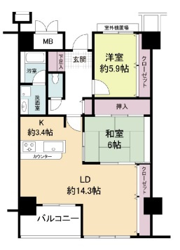 【間取り】 | エルセレーノ九条