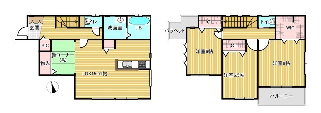 桶川市加納　中古戸建ての間取り