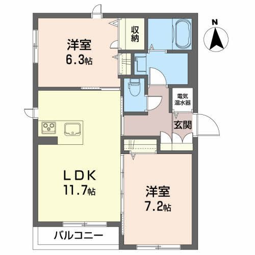 プロヌーブ不来方Ⅱの間取り