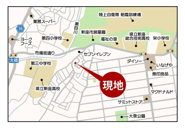 新座市栄　土地の地図