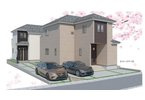 【仲介手数料無料】ふじみ野市大井中央―新築分譲住宅―全2棟の外観パース|ブラウンカラーの外観は、重厚感のある落ち着いた雰囲気。南からの温かい陽射しふりそそぐ気持ちの良いお住まいとなっております。