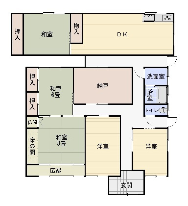 紀の川市猪垣・中古戸建・54809の間取り