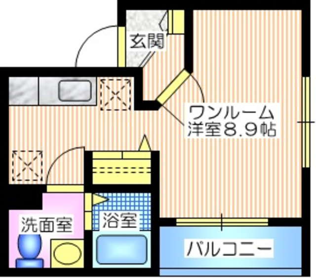 Ｌａ　ｃｈａｍｂｒｅ　Ｍの間取り|使いやすく機能的なワンルーム