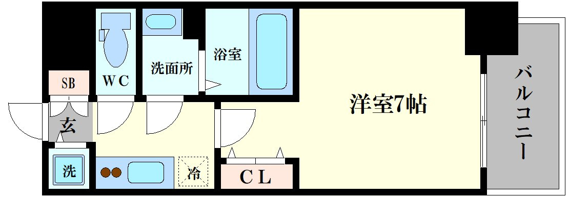 S-RESIDENCE難波大国町Unoの間取り