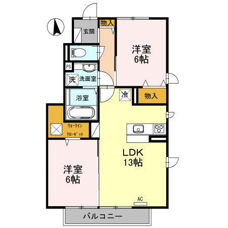 サニーサイド聖蹟Ⅱの間取り