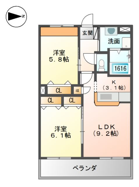 フォルビート田寺東の間取り