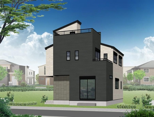 【外観パース】 | 【仲介手数料０円】厚木市緑ケ丘第1　新築一戸建て | 厚木市緑ケ丘第1　新築一戸建て