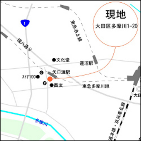 多摩川ハウスの地図