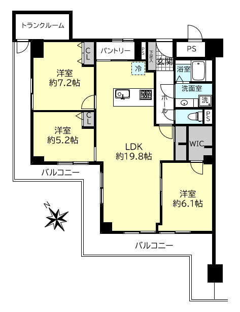 シャルマンコーポ明石３号棟の間取り