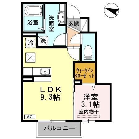 直方市大字植木のアパートの間取り
