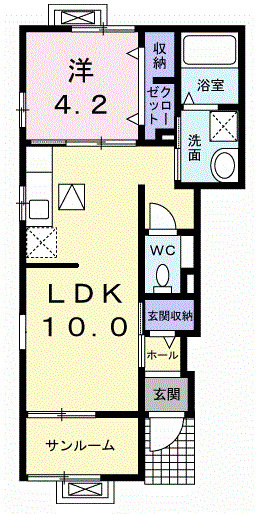 プラシードＡの間取り